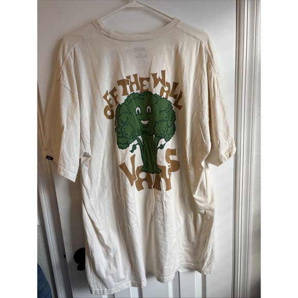 Mens XL Vans Off The Broccoli‎ T-shirt Antique White - Picture 3 of 3
